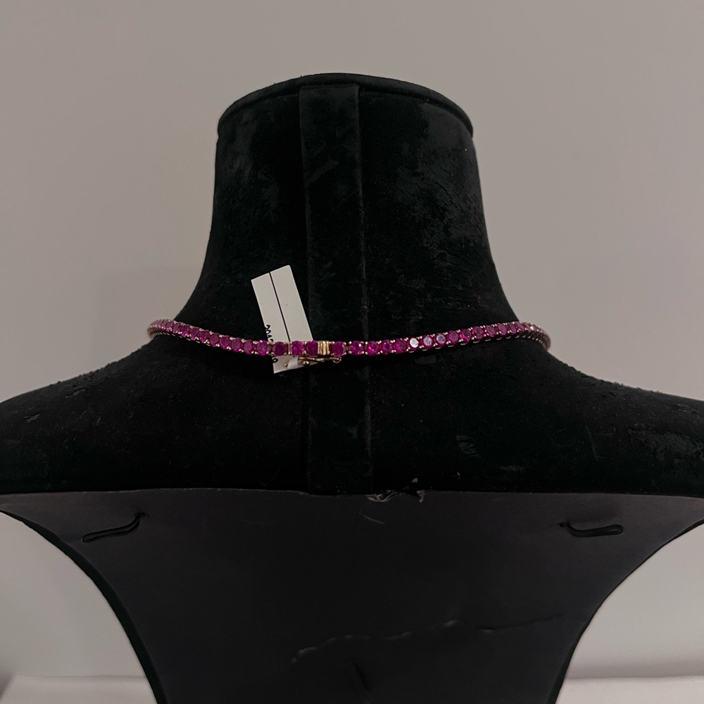 NEW Jean Dousset Ruby Tennis Necklace - Picture 3 of 3